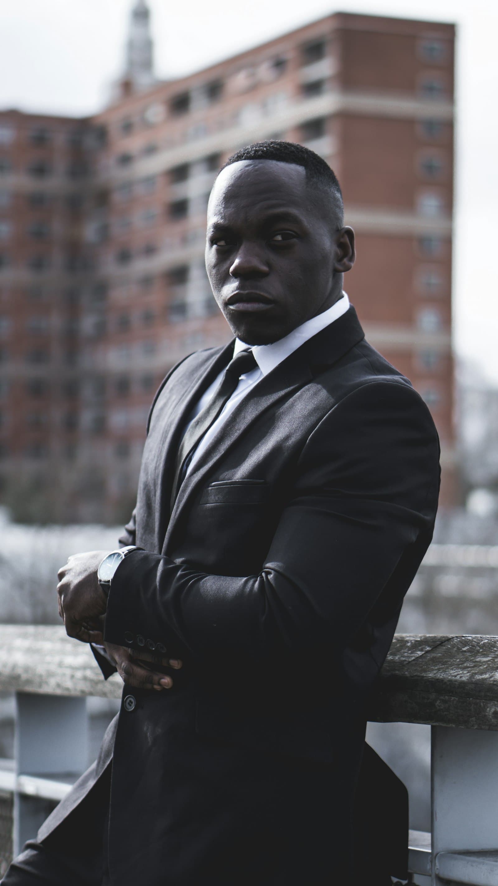 Black Jacquard Three-Piece Suit