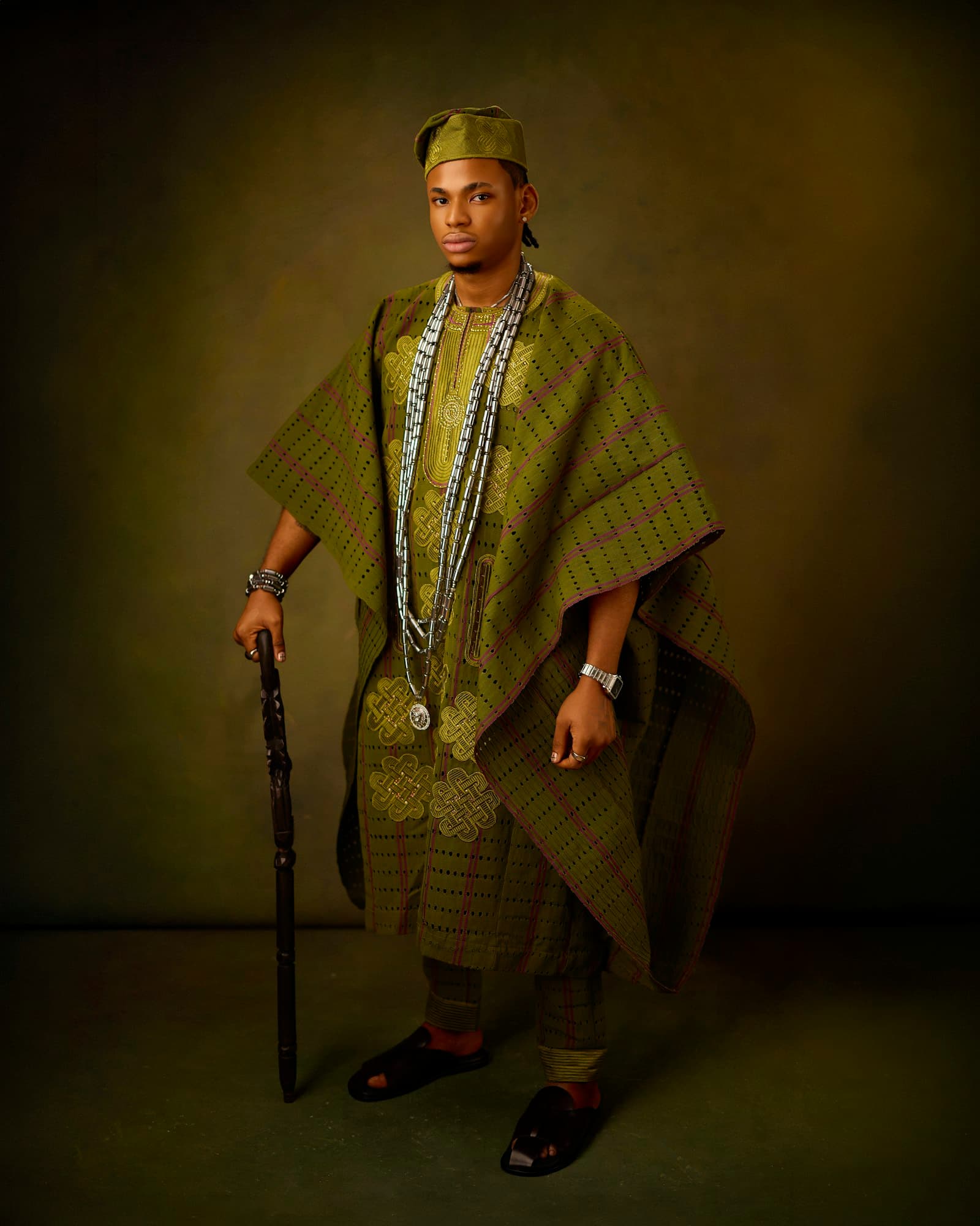 Emerald Patterned Agbada Set