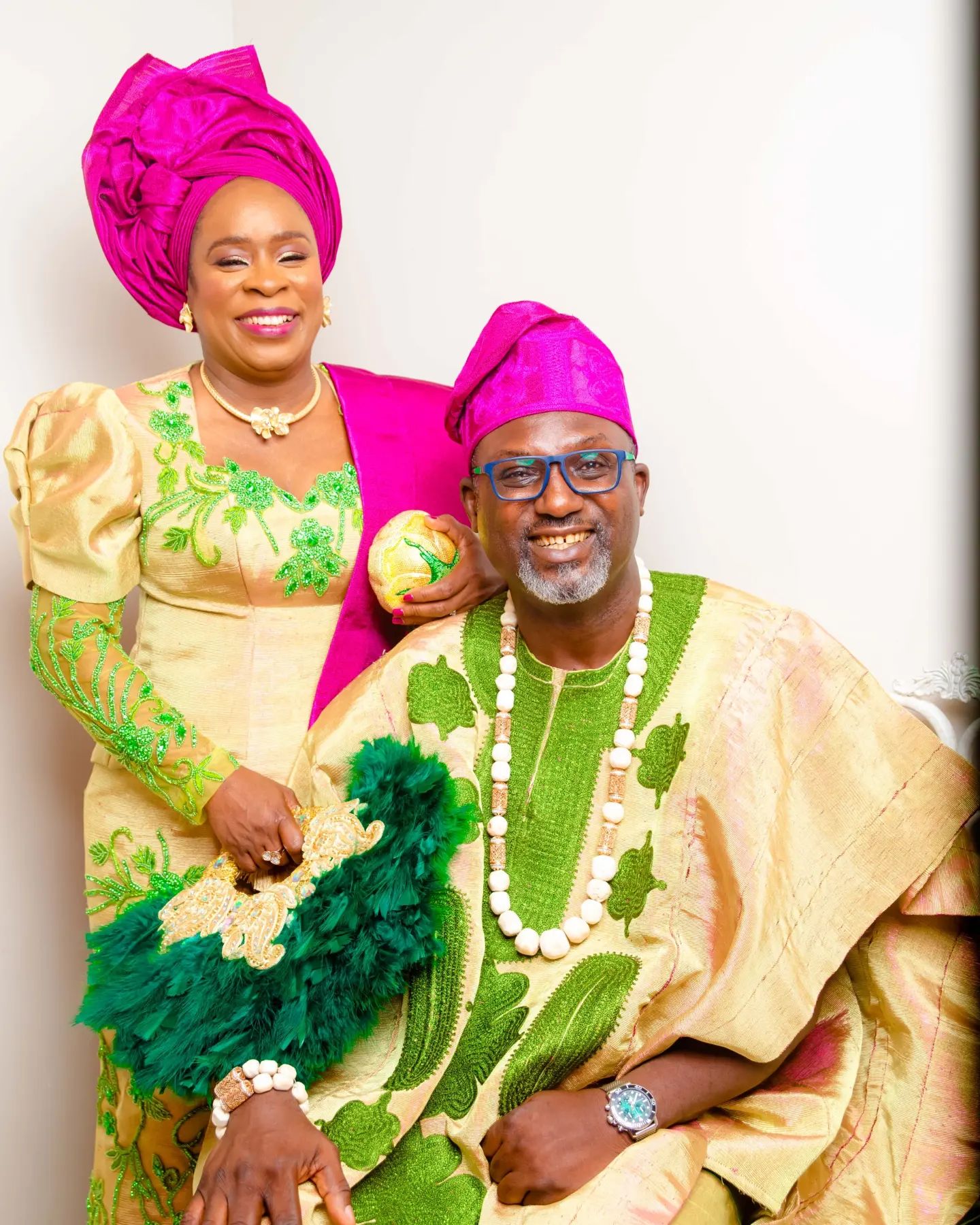 Royal Heritage Couples Aso-Oke & Embroidery Set 1